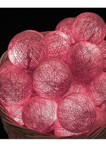 Тайская гирлянда шарики-фонарики CBL Rose 20 шт от батареек, 2.5 м Cotton Ball Lights (257960450)