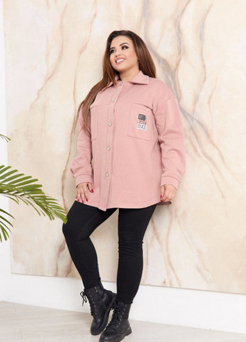 Розовая женская рубашка-куртка персикового цвета р.54/56 375985 New Trend