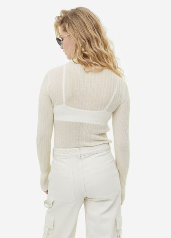 Молочний демісезонний светр в рубчик джемпер H&M