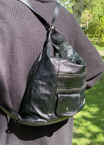 Жіноча сумка крос-боді через плече рюкзак 10187 чорна No Brand (262985607)
