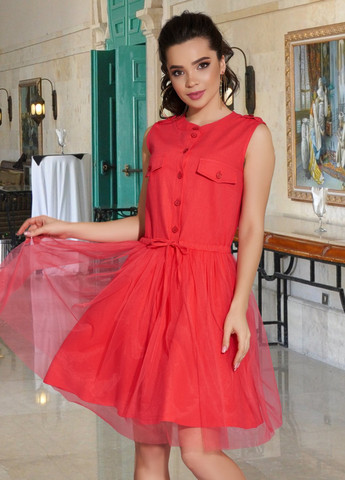 Красное сукнi норма льняна сукня з подвійною спідничкою (ут000055715) Lemanta