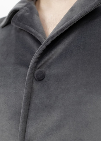 Піжама костюм чоловічий домашній велюровий сорочка зі штанами Графіт Maybel (276970334)