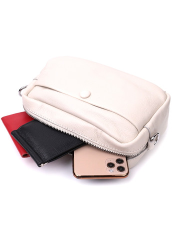 Якісна сумка для жінок з натуральної м'якої шкіри 22438 Біла Vintage (276461790)