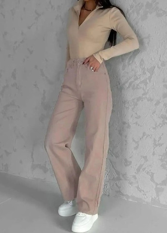 Бежевые кэжуал демисезонные палаццо брюки Fashion Girl