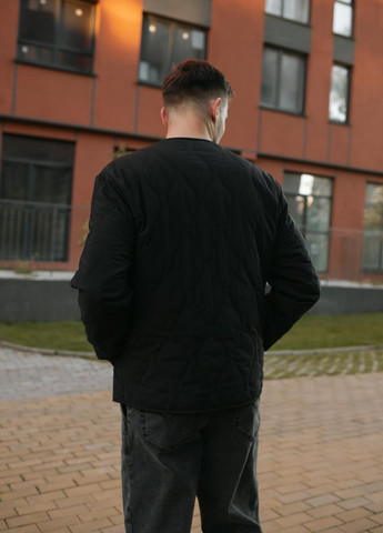 Черная демисезонная стеганная куртка синтепух хаки Vakko