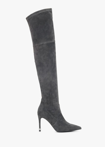 Серые осенние ботфорты, цвет серый Estro