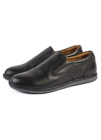 Черные туфли подростковые для мальчиков бренда 9401985_(0) без шнурков ModaMilano