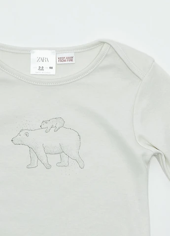 Боді,молочний з принтом, Zara Kids (261248738)