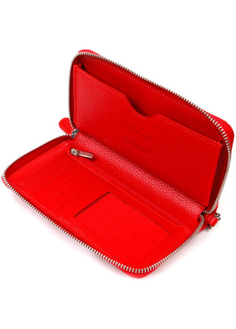 Яскравий гаманець-клатч для жінок із натуральної шкіри 21619 Червоний Canpellini (259815785)
