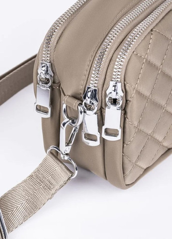 Жіноча класична сумка крос-боді на ремінці на три відділи бежева No Brand (273409306)