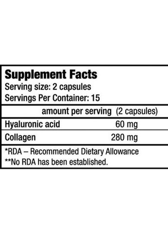 Hyaluronic and Collagen 30 Caps Biotechusa (257342725)