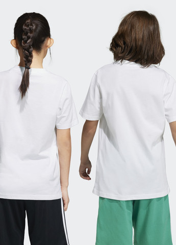 Белая демисезонная футболка essentials big logo cotton adidas