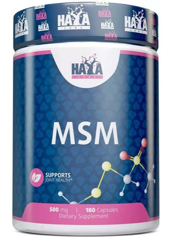 MSM 500 mg 180 Caps Haya Labs (259967107)