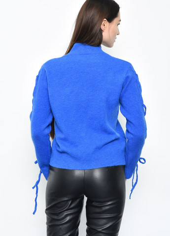 Синий зимний свитер женский ангора синего цвета пуловер Let's Shop