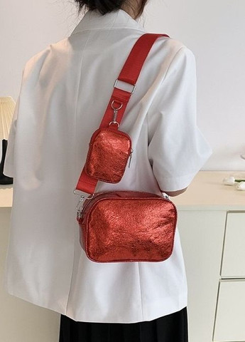 Жіноча класична сумка 9137 крос-боді через плече червона No Brand (276253779)