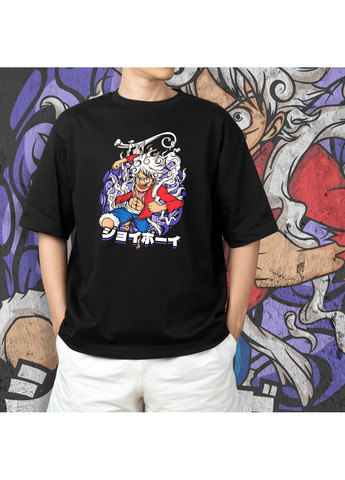 Черная футболка c принтом ван пис - gomu gomu fruit No Brand