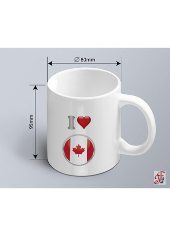 Чашка з принтом я люблю Канаду з зображенням прапору (02010109023) ЗаСвіт (261333063)