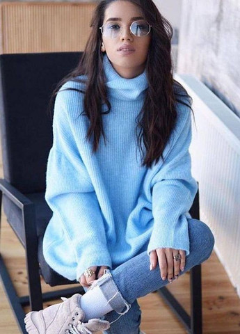 Голубой женский свитер шерсть No Brand