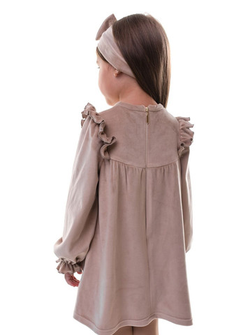 Бежевое платье для девочки длинный рукав 9061 122 см бежевый 68175 Suzie (262821239)