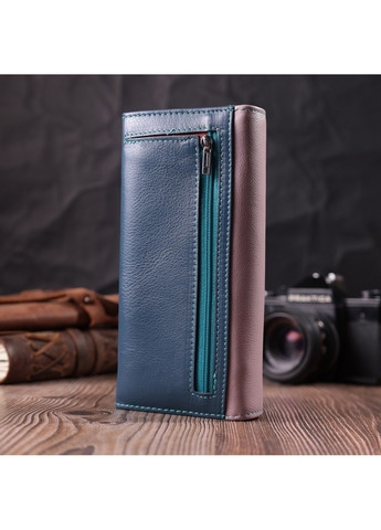 Жіночий практичний гаманець з натуральної шкіри 22521 Різнокольоровий st leather (278000993)