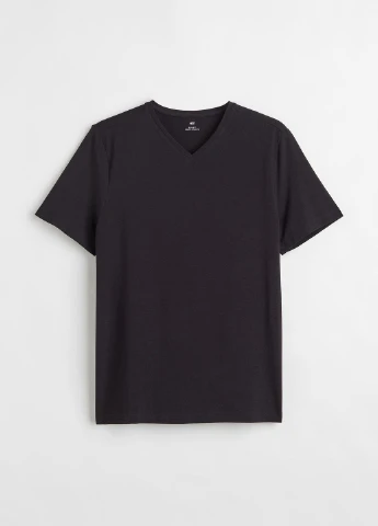 Чорна футболка basic,чорний, H&M