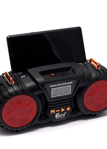Портативное FM-радио EPE FP-131-S с USB/TF/MP3 Музыкальный плеер Аккумуляторный с солнечной панелью Черный с красным FK31-401 Led (257135593)
