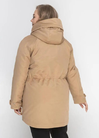 Бежевая демисезонная осенняя женская куртка большого размера SK