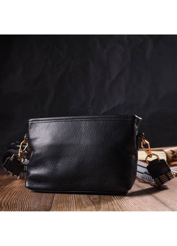 Небольшая сумка на плечо из натуральной кожи 22080 Черная Vintage (260359811)