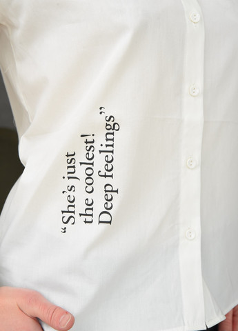 Молочная классическая рубашка с надписями Let's Shop