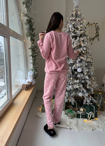 Розовая зимняя домашний костюм-пижамка Vakko