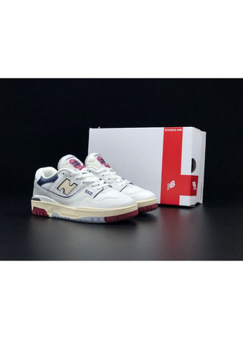 Білі Осінні чоловічі кросівки білі з бежевим «no name» New Balance 550