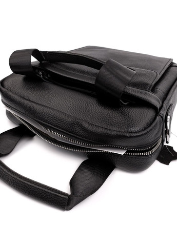 Мужская сумка - мессенджер из кожи с ручкой NS8320 черная JZ (259735662)