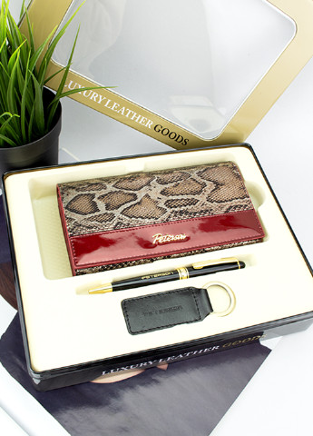 Подарочный набор женский ZD13 (кошелек, брелок и ручка) Peterson (257108643)