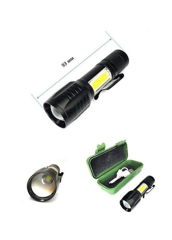 Ліхтарик кишеньковий BL-535 ХРЕ+COB із вбудованим акумулятором Чорний Bailong (277633692)