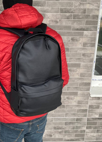 Чорний міський рюкзак портфель екокожу Town Style фактурний чоловічий жіночий унієрсальний No Brand (258243777)