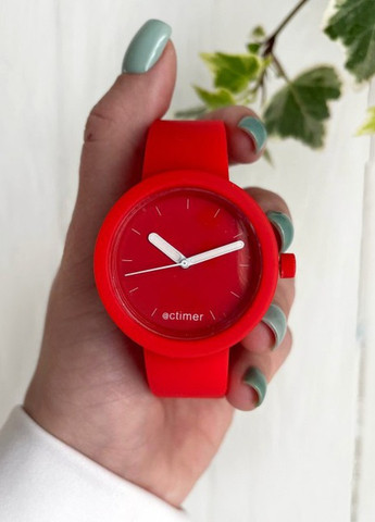 Женские силиконовые часы-конструктор actimer, красный ремешок, циферблат Mate red More (257986162)