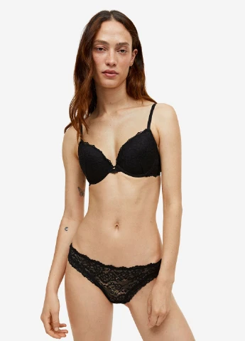 Чёрный бюстгальтер H&M полиамид