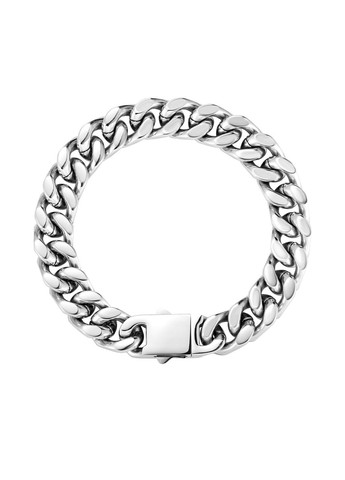 Чоловічий браслет сріблястий панцирного плетіння із нержавіючої сталі No Brand (258472182)