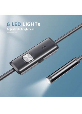 Универсальный эндоскоп бороскоп с веб мини видео камерой USB микро USB Type C 3 в 1 с жестким проводом 1.5 м (475003-Prob) Unbranded (260634267)