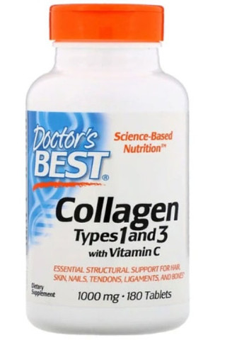 Collagen Types 1 and 3 with Vitamin C 1000 mg 180 Tabs DRB-00204 Doctor's Best (256725053)