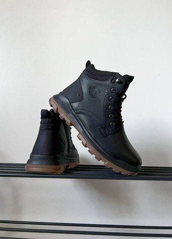 Черные спортивные, повседневные осенние ботинки зимние из натуральной кожи Stilli