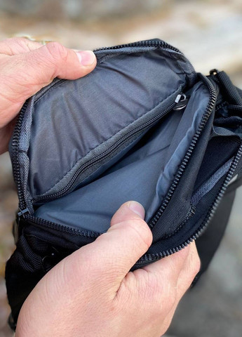 Мужская черная тканевая сумка барсетка через плечо месенджер City medium Jingpin (275864651)