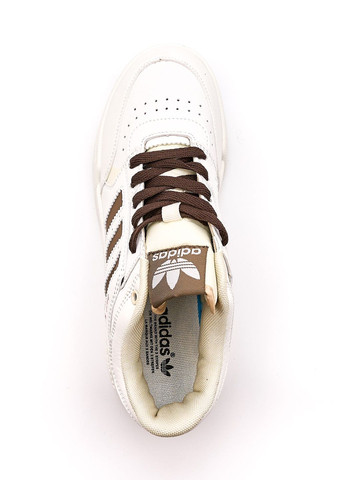 Білі Осінні кросівки чоловічі low white brown, вьетнам adidas Drop Step