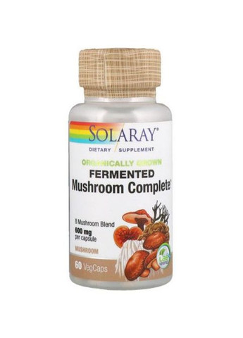 Organically Grown Fermented Mushroom Complete 600 mg 60 Veg Caps SOR-95379 Solaray (264295724)
