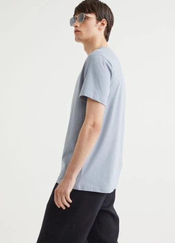 Блакитна футболка basic,блакитний, H&M
