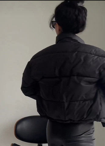 Черная демисезонная куртка женская весенняя короткая без капюшона Fenix свободная не приталенная