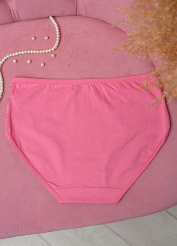 Труси жіночі батальні темно-рожевого кольору однотонні Let's Shop (270934949)