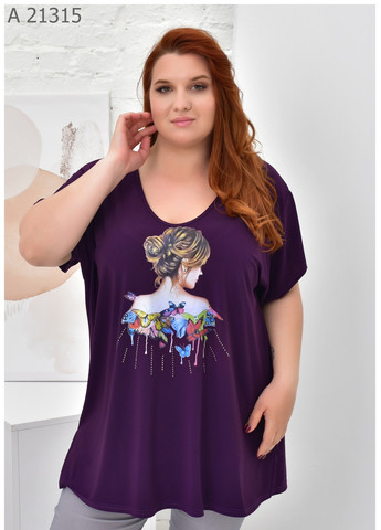 Жіноча футболка большого размера SK - (259161844)