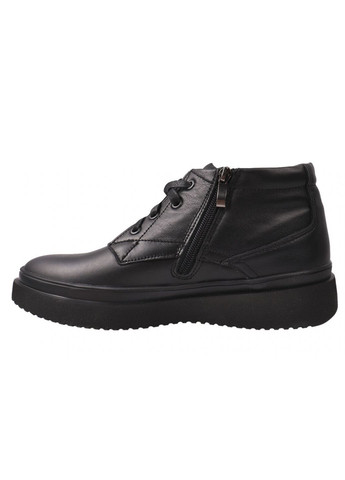 Черные ботинки мужские из натуральной кожи, на платформе, на шнуровке, черные, украина maxus Maxus Shoes