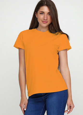 Оранжевая летняя женская футболка с коротким рукавом Malta